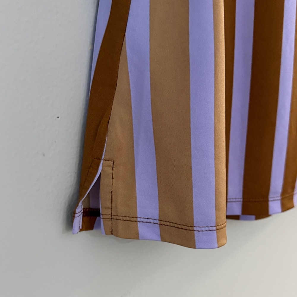 Jamie Sadock Brown Multicolor Striped Short Sleeve Top - Picture 4 of 12